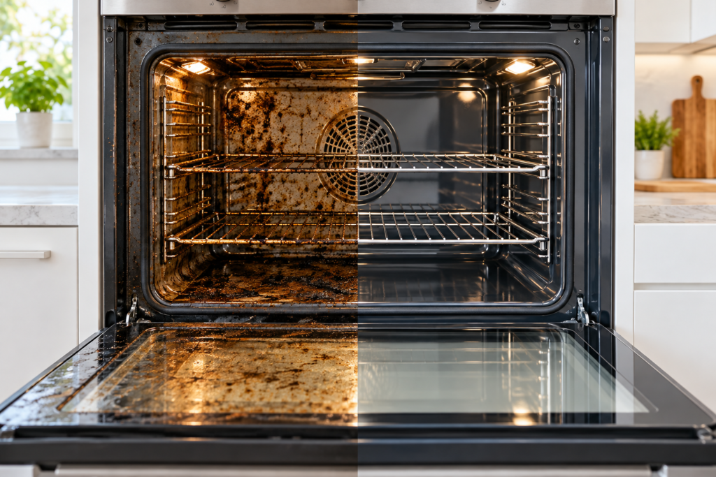 Dirty-to-Spotless Oven Makeover